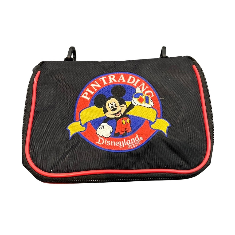Disney Pin Trading Bag Unisex OS Black Disneyland Resort Mickey Mouse Pouch